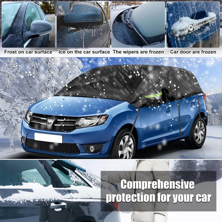 Autoabdeckung Wasserdicht Ersatz für Dacia Sandero 2012-2023, Halbgarage, Autohülle Autoplane, Windd