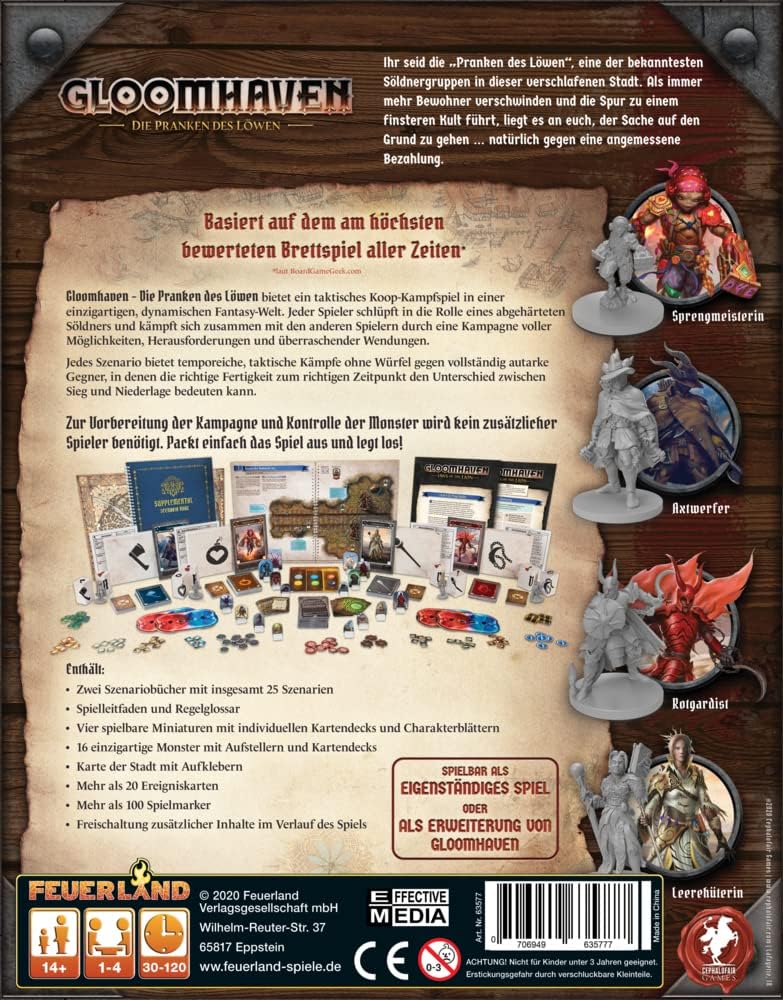 Feuerland Spiele 63577 Gloomhaven - Die Pranken des Löwen, Ab 14 Jahren Single, Single