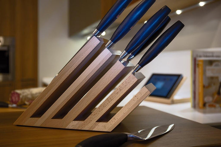 Arte Legno Magnetischer Messerblock, massives Buchenholz, 3 Paneele, luxuriöse italienische Venezia-