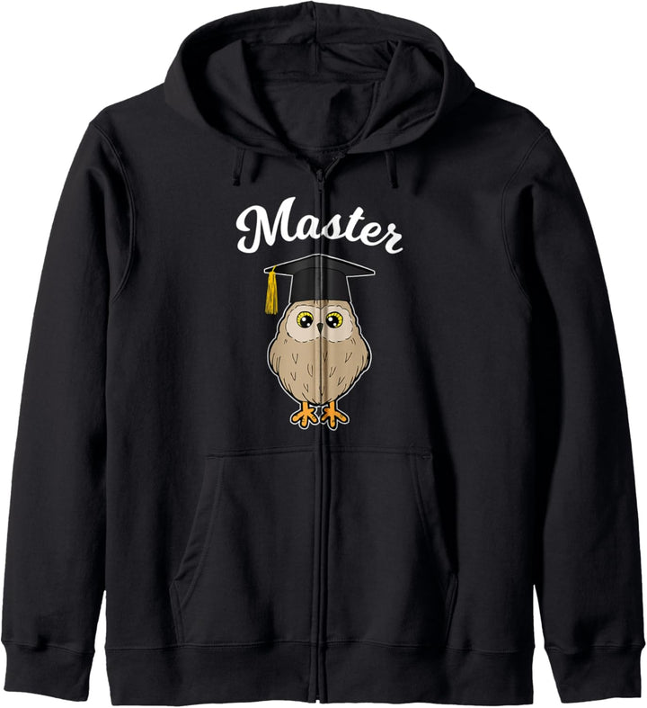 Eule Uhu Mit Doktorhut Masterstudium Abschluss Master Kapuzenjacke