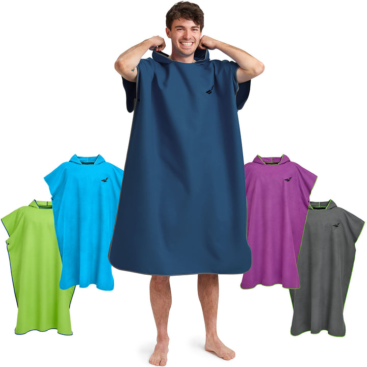 Fit-Flip Badeponcho aus Mikrofaser für Damen und Herren - schnelltrocknend, kompakt und Ultraleicht