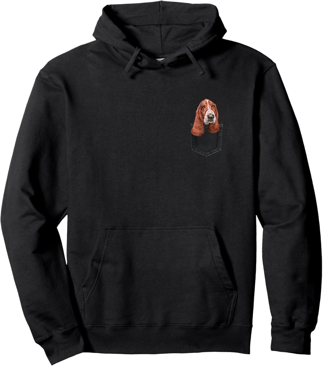 BASSET HOUND Hund in Brusttasche Dog In A Pocket Geschenk Pullover Hoodie