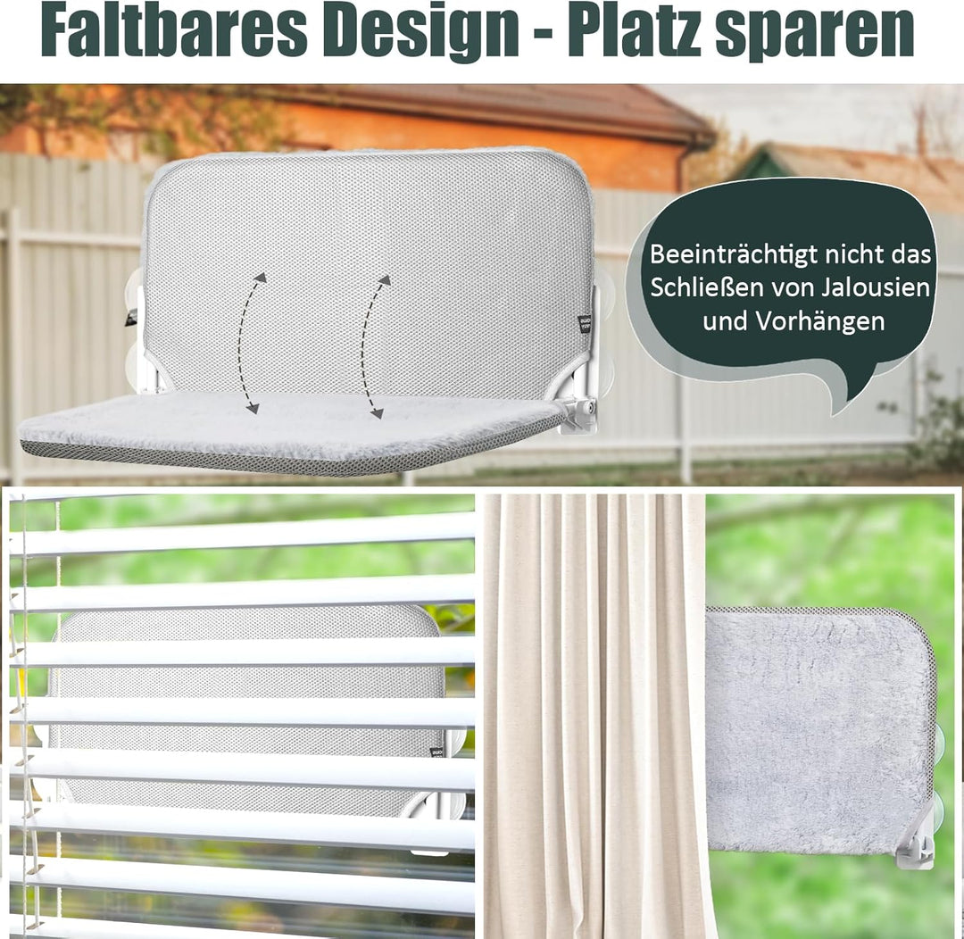 GUUSII HOME Katzen Hängematte Fensterliege Fenster Katzenbett Katzenhängematte Klappbar Fensterplätz
