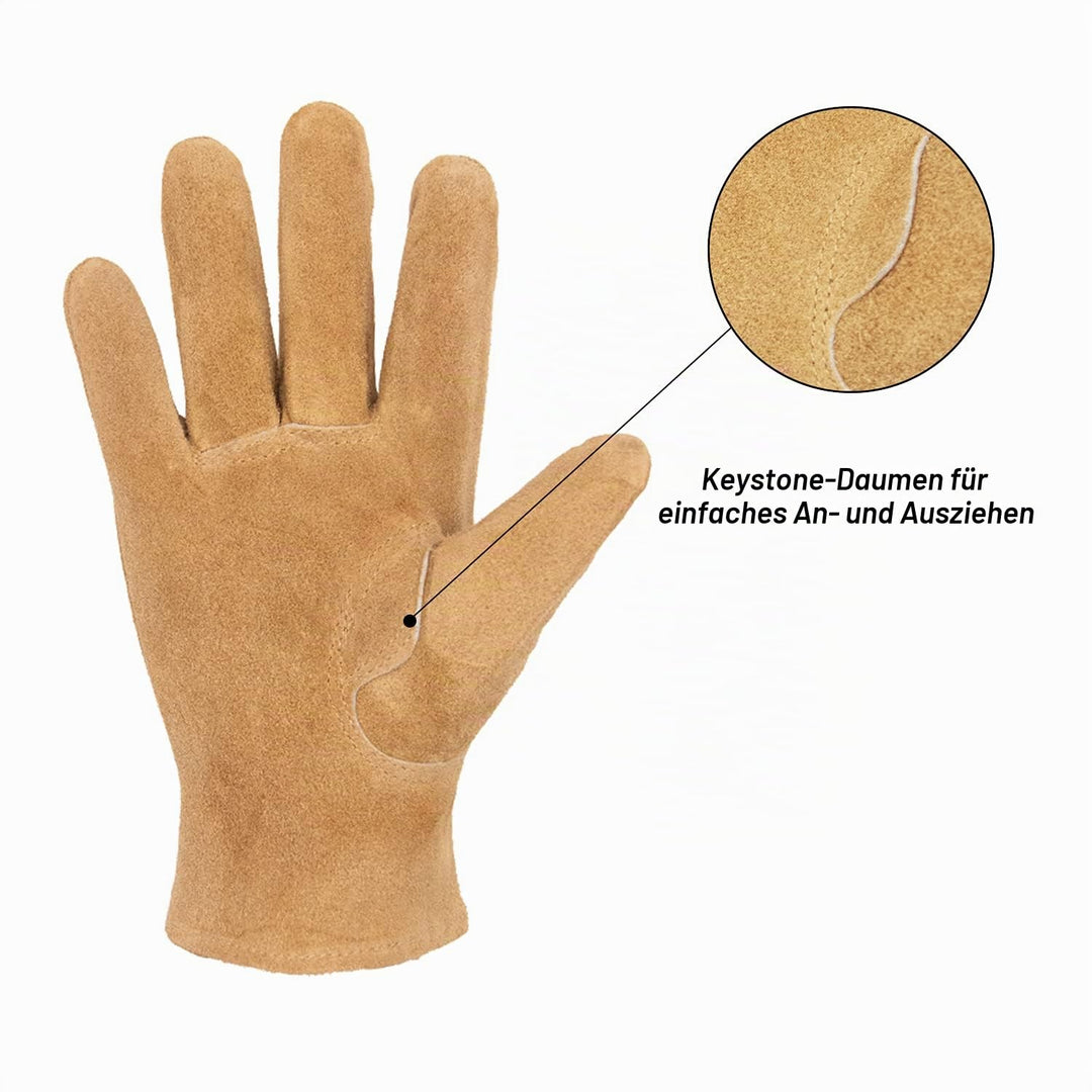 HLDD HANDLANDY Kinder Leder Arbeitshandschuhe, 2 Paar Kinder Gartenarbeitshandschuhe, Kinder Rindsle