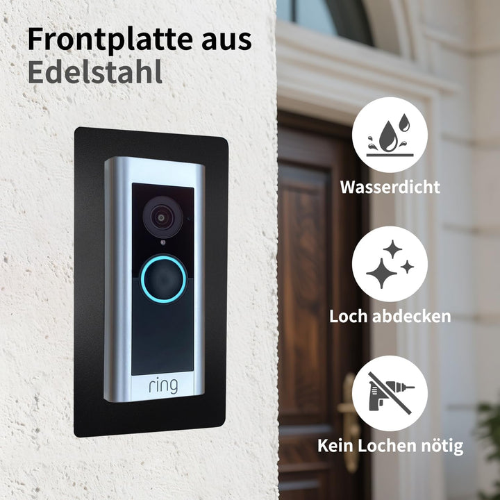 Edelstahl Blende für Ring Videotürklingel Pro Kabel/Video Doorbell Pro1 2 – Robuste Halterung und Zu