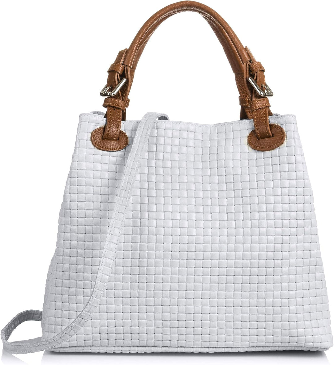FIRENZE ARTEGIANI , Damen Schultertasche, Weiss