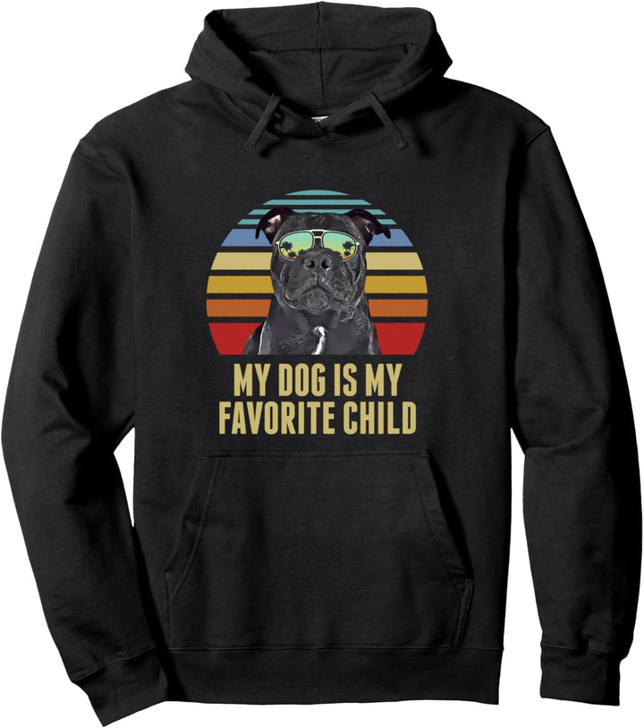 Mein Hund ist mein Lieblingskind Lustiger Staffordshire Bullterrier Pullover Hoodie