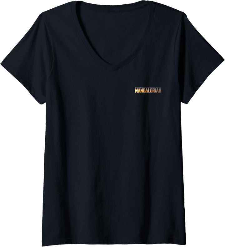 Star Wars: The Mandalorian Child Big Face T-Shirt mit V-Ausschnitt