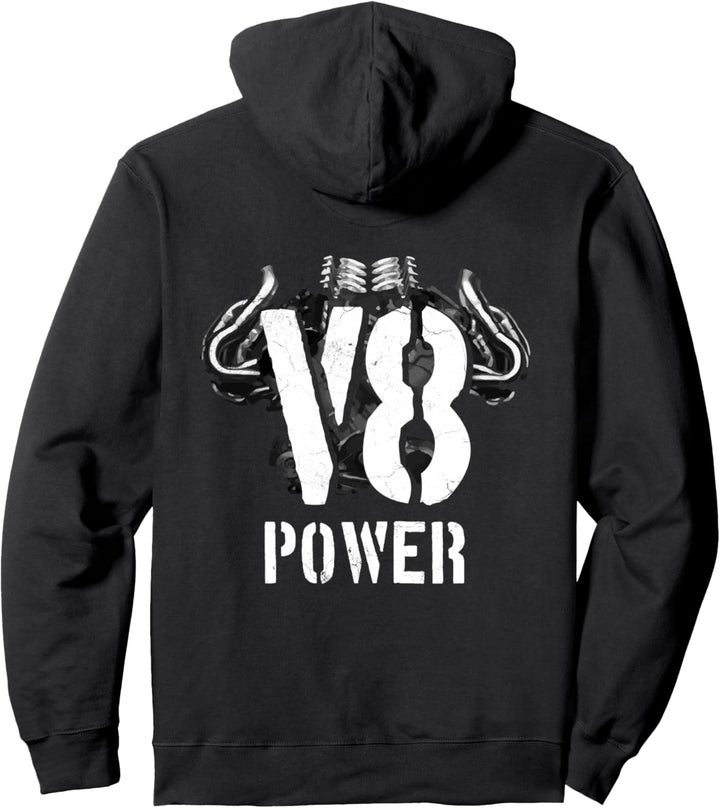 V8 Powered V Motor Muscle Car Pickup SUV Fan Pullover Hoodie