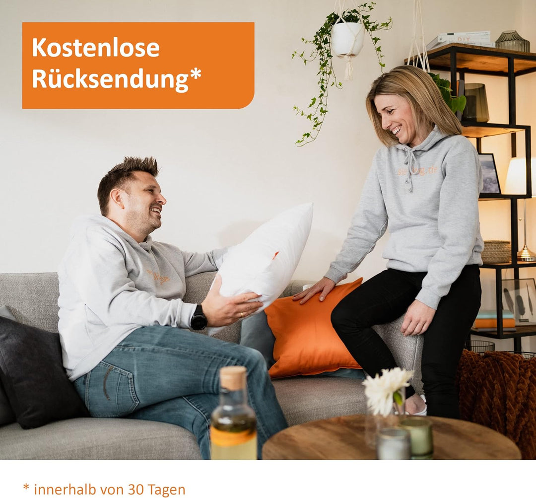 sleepling Kuscheldecke Made in Germany, Sofadecke, 150 x 200 cm,Made in Green, waschbar, orange Oran
