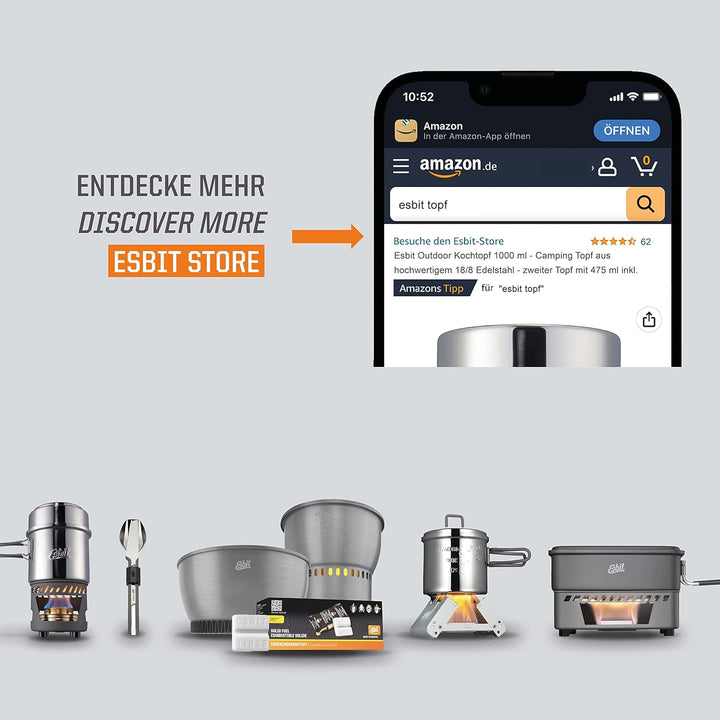 Esbit Outdoor Kochtopf 1600 ml - Camping Topf aus hartanodisiertem Aluminium - inkl. Deckel mit prak