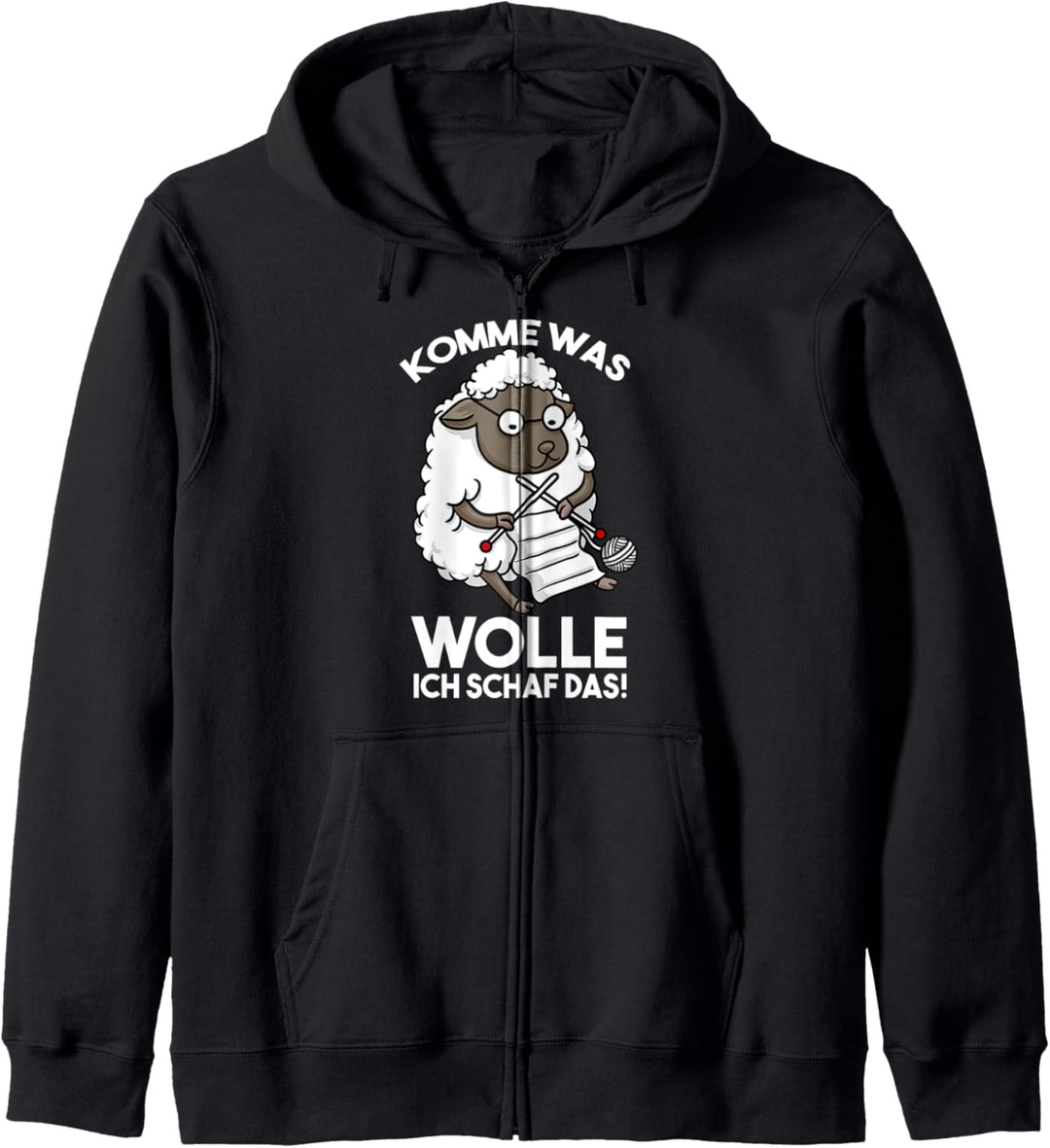 Komme Was Wolle Ich Schaf Das Wolle Stricken Schaf Kapuzenjacke