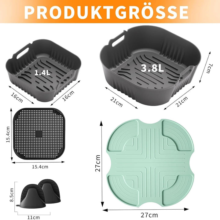 Airfryer Zubehör, kompatibel mit Ninja CRISPi Pro FN101EU – für Air Fryer/Heissluftfritteuse: Siliko