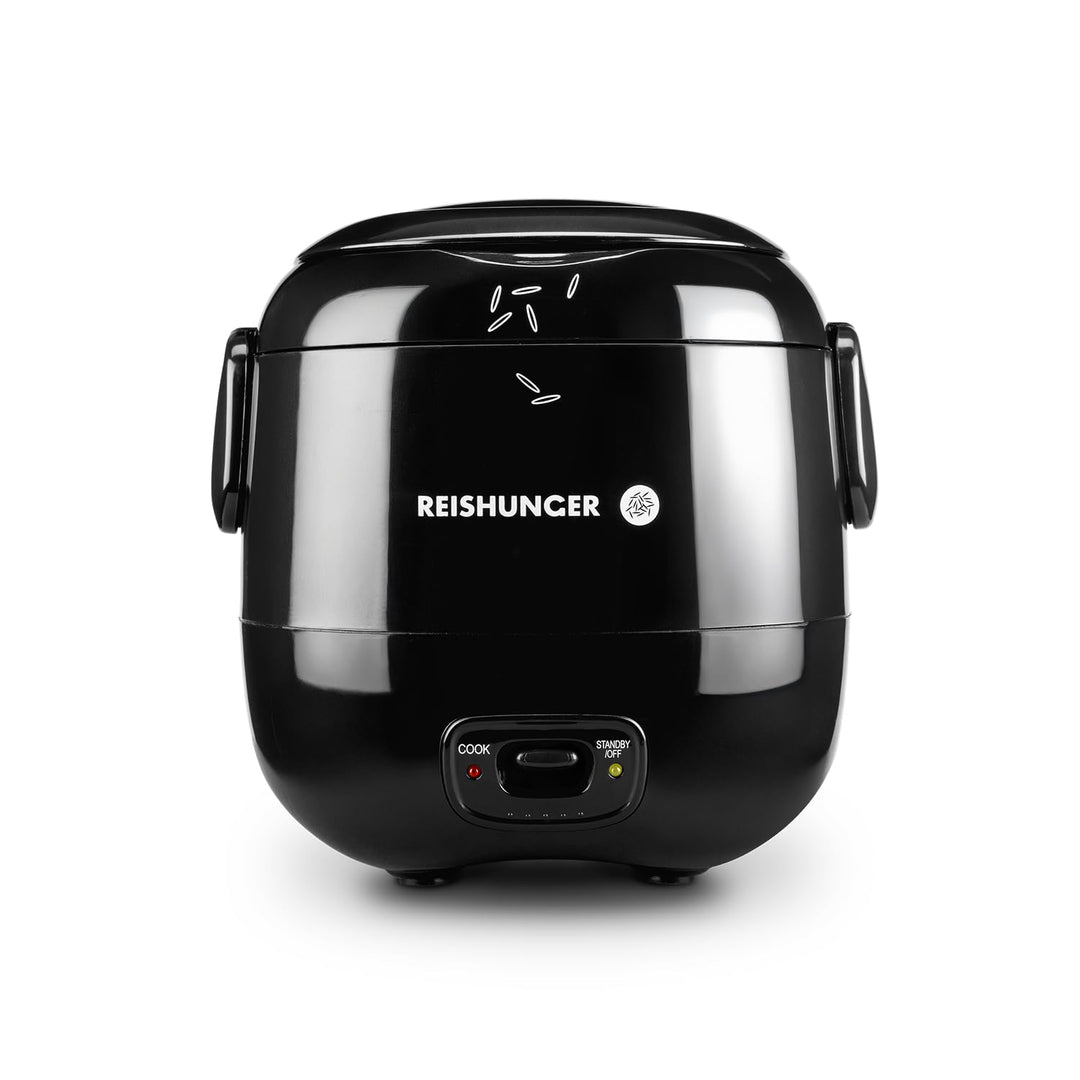 REISHUNGER Mini Reiskocher, schwarz | 0,3 L - 1-2 Portionen | hochwertige Keramikbeschichtung - Prem