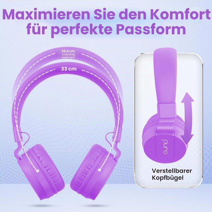 Puro Sound Labs PuroBasic Volume Limiting Wired Headphones for Kids, Boys, Girls 2+ Foldable & Adjus