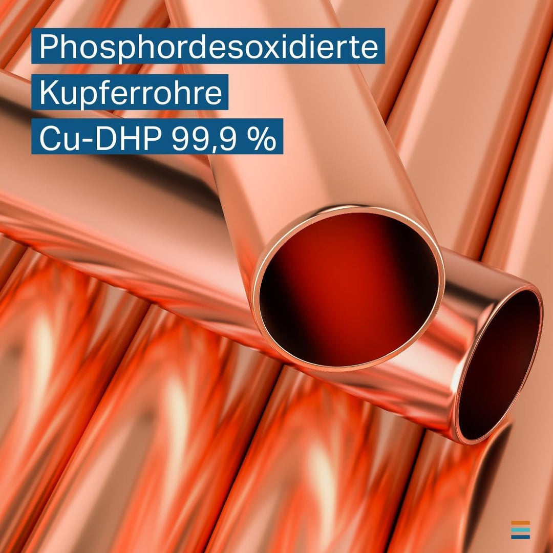 Idoneo Linea Kältemittelleitung 1/4” 3/8” 1/2” 5/8” Einzelrohr Kupferrohr isoliert (3/8", 10m) 3/8”