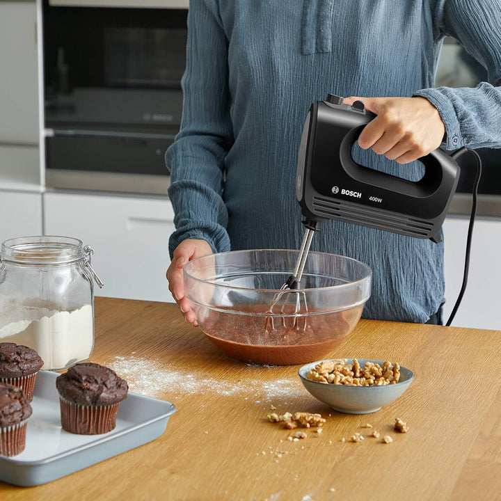 Bosch Hausgeräte Handrührer CleverMixx MFQ2420B, 2 Rührbesen, 2 Edelstahl-Knethaken, spülmaschinenge