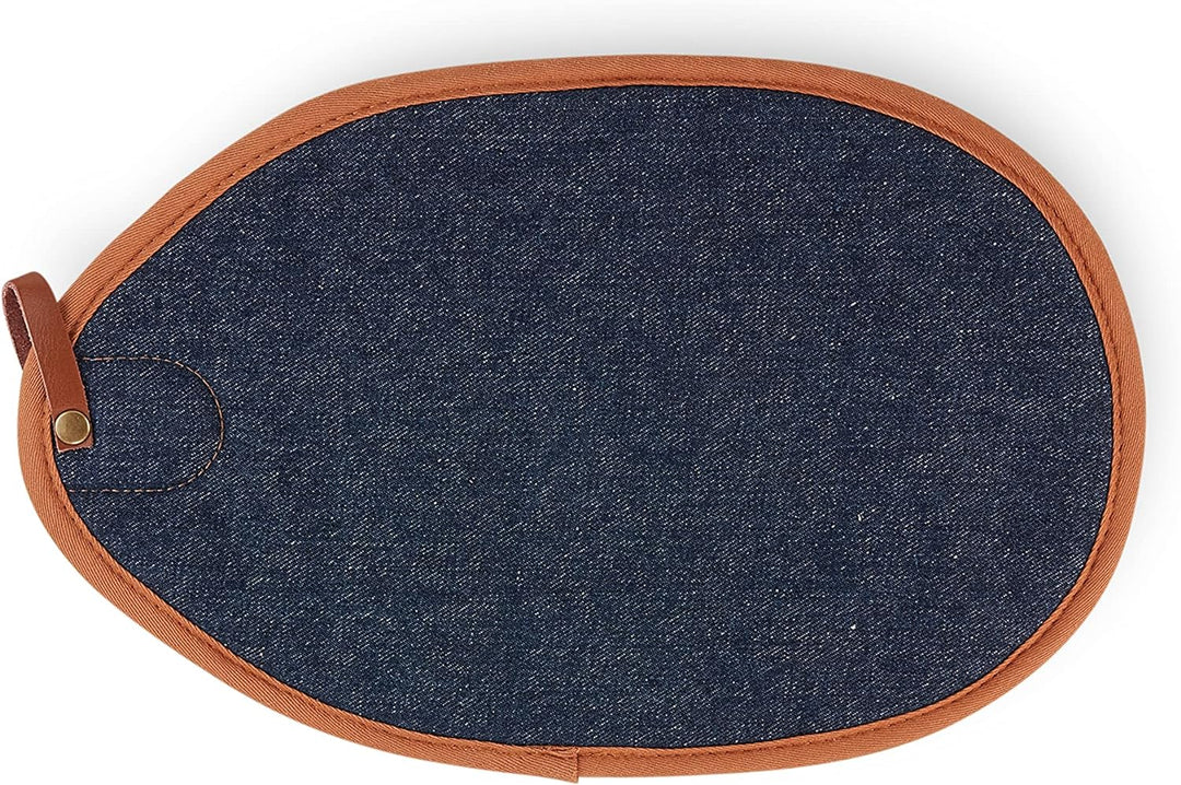 Le Creuset Topflappen, 100% Baumwolle, 12.5 in / 32 cm lang, Dark Blue Denim, 45200007760800, Dark B