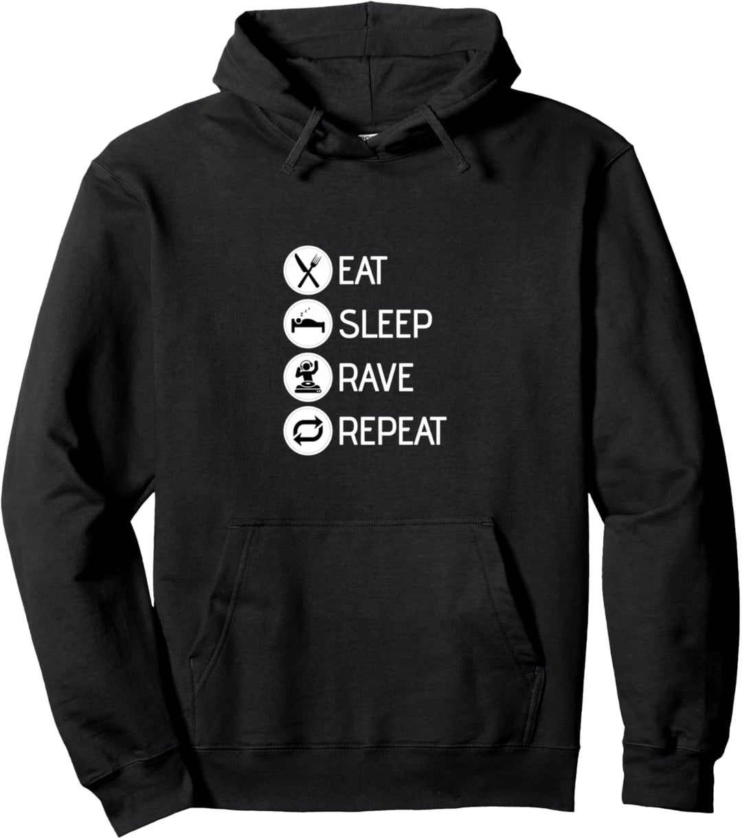 Eat Sleep Rave Repeat Rave-Festival Outfit Herren Damen Kind Pullover Hoodie