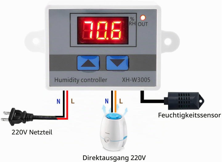 XH-W3005 Feuchtigkeitssensor, Hohe Präzision Luftfeuchtigkeitssensor, 12 V Hygrometer Digital Schalt