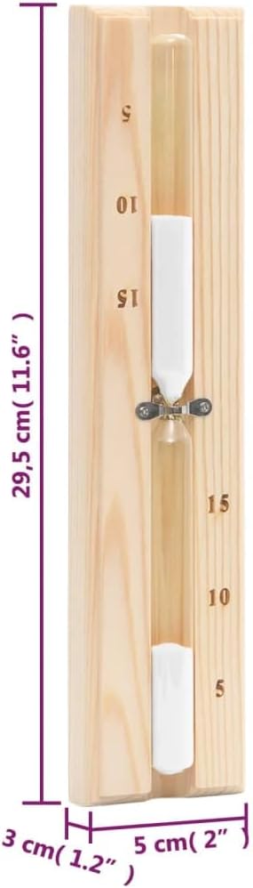 vidaXL 2-in-1 Sauna-Hygrothermograph und Sanduhr Set Massivholz Kiefer