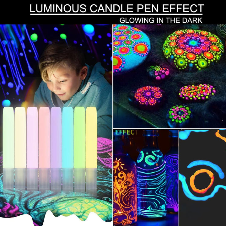 32 Stück Kerzenstifte Leuchtende Kerzenfarben Kerzenbemalset Candle Liner Wachsstifte für Kerzen Sel