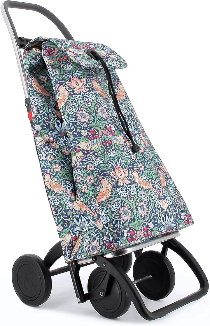 Klappbarer Einkaufstrolley Rolser I-Max William Morris 4 Räder - Birds 4 Räder Zusammenklappbar Bird