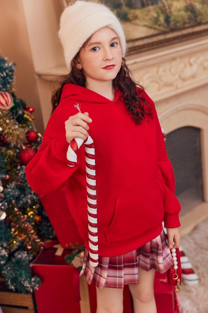 Arshiner Mädchen Kapuzenpullover Warm Fleece Kinder Hoodie Winter Pullover mit Tasche Sweatshirt für