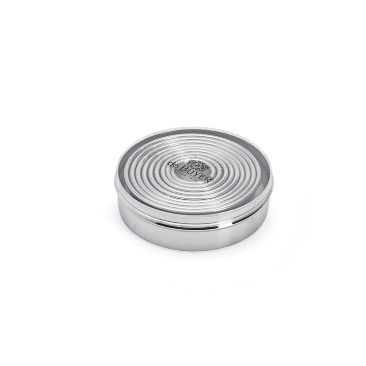 DeBuyer Dosen Mit 9 Runden Ausstechern, Silikon, grau, 13.2 x 13.2 x 4 cm