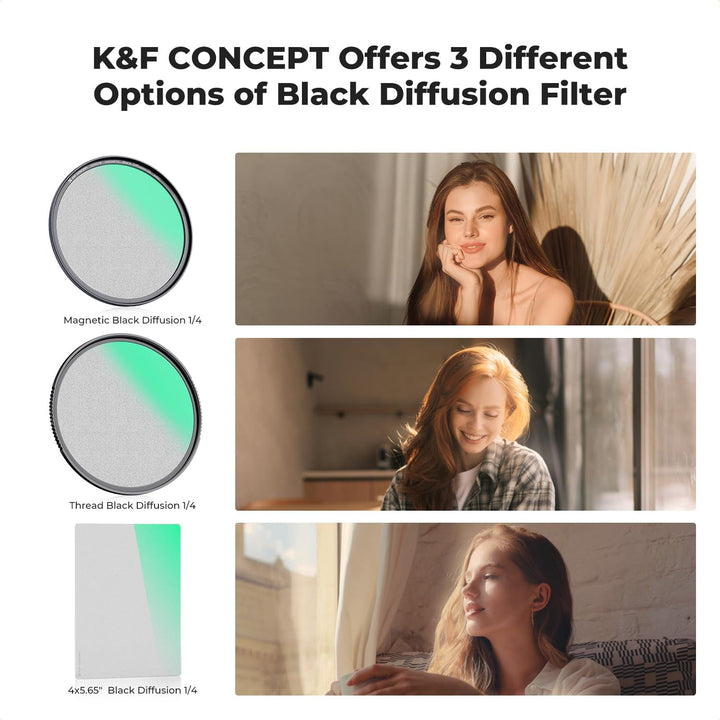 K&F Concept Nano X-Serie Magnetischer Black-Mist 1/4 Black Promist 1/4 Filter Effektfilter-52mm 52mm