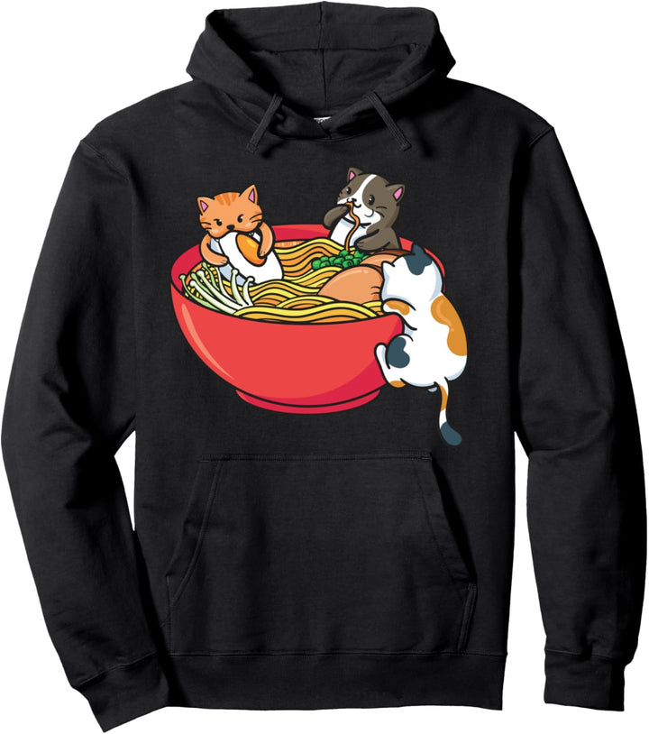 Japanische Ramen Nudeln Anime Lustige Japan Katze Pullover Hoodie