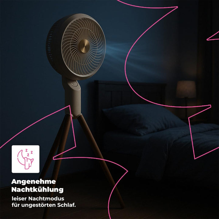 Spacetronik AirPuff 3 Leiser Standventilator mit Aromatherapie, 3 Geschwindigkeiten, Oszillation in