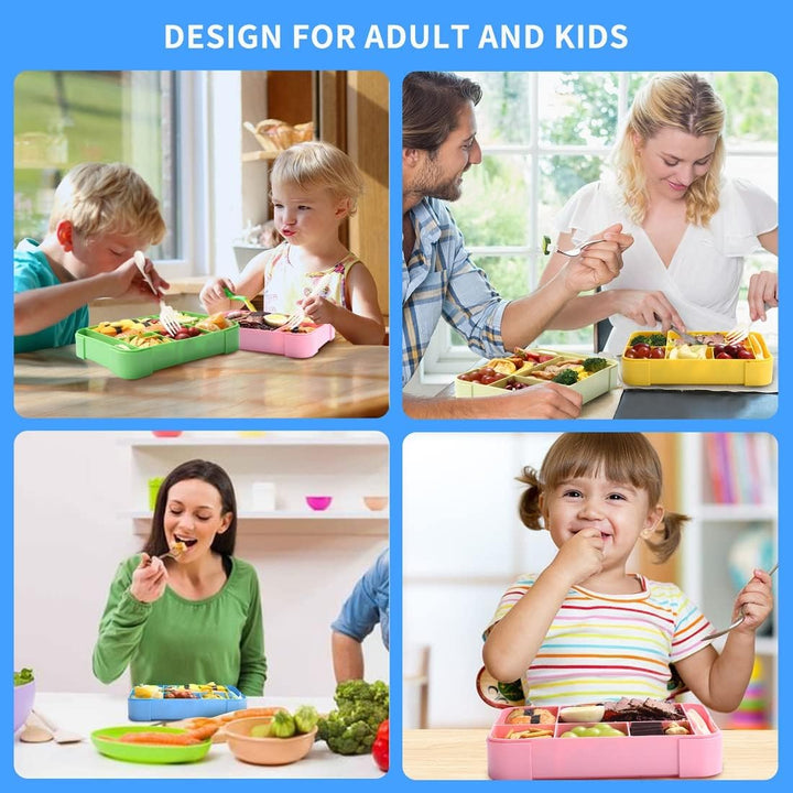 Inngly Kinder Brotdose mit Fächern – 1300ML BPA Frei Bento Box Lunchbox Vesperdose, Auslaufsicher Mi