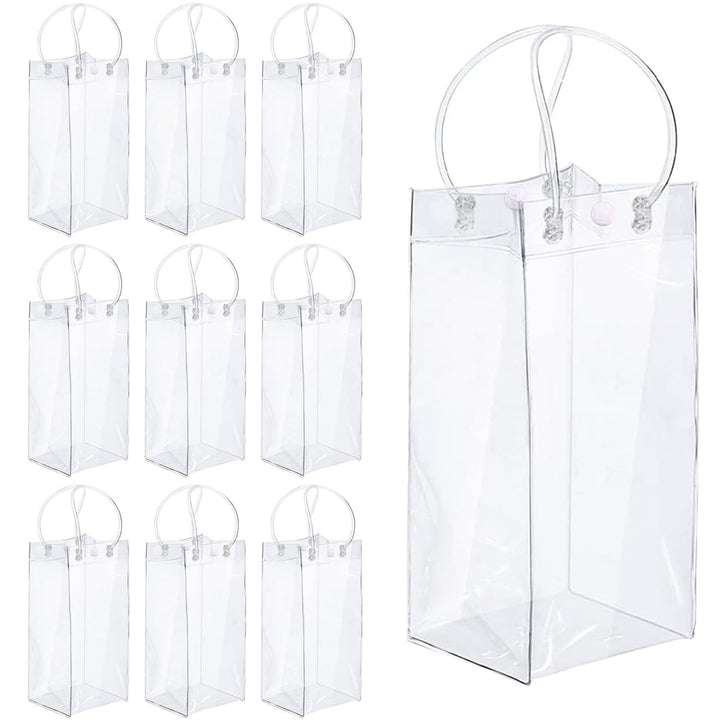 10 Stück Transparente Flaschenkühler, Flaschenkühler Ice Bag, PVC Champagner Eisbeutel, Wein Ice Bag