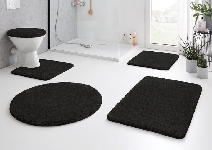 Kleine Wolke 5405926360 Badteppich Relax 60 x 100 cm schwarz, 60 x 100 cm Schwarz