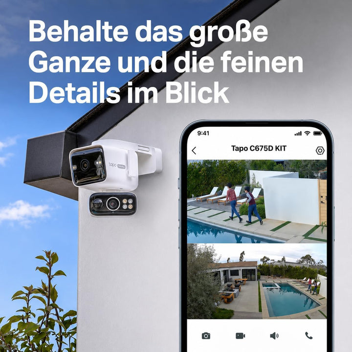 Tapo C675D KIT 4K Solar-Überwachungskamera Aussen mit Akku, 169° Ultraweitwinkel & 6mm Teleobjektiv,