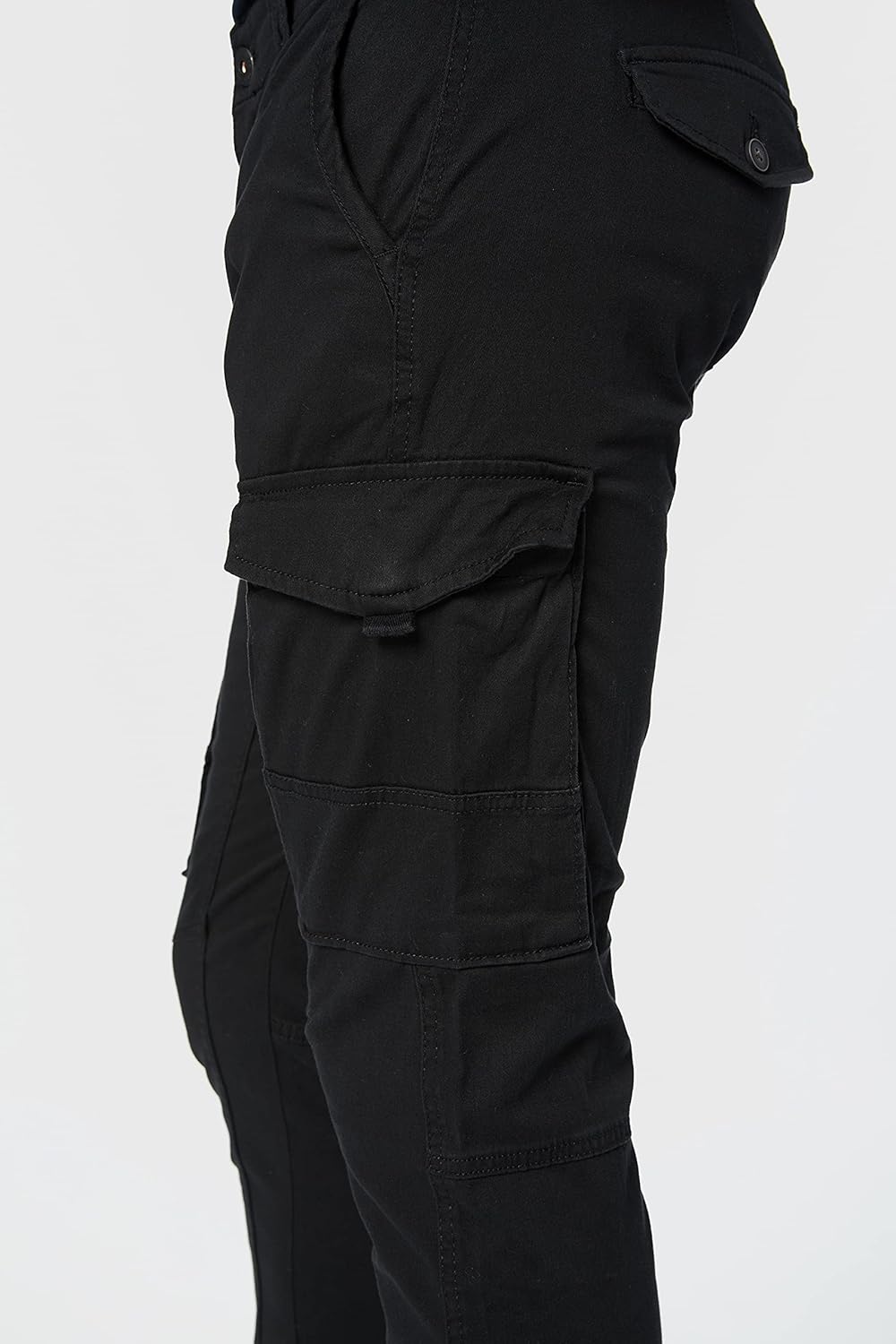 JACK & JONES Male Cargo-Hose Slim Fit Cargo-Hose 33W / 34L Schwarz, 33W / 34L Schwarz