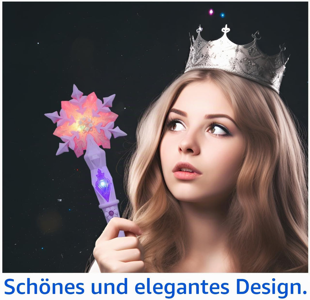 Leuchtender Schneeflocken Zauberstab: Kinder Glitzer Stab Leuchtstäbe Magischen Prinzessinnen Mädche