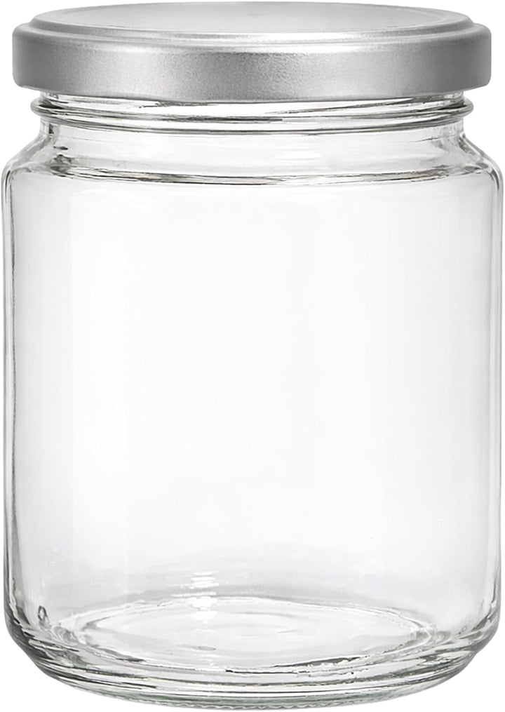 Vitrea 50x Marmeladengläser 275 ml - mit Deckel Silber TO 66 - Einmachgläser zum befüllen mit Schrau