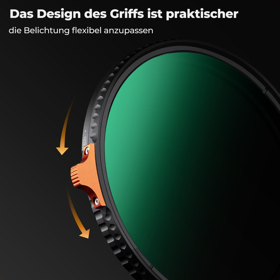 K&F Concept Nano-X 82mm ND Filter Variabler Graufilter ND2-400 (1-9 Stop) Vario ND Filter mit Filter