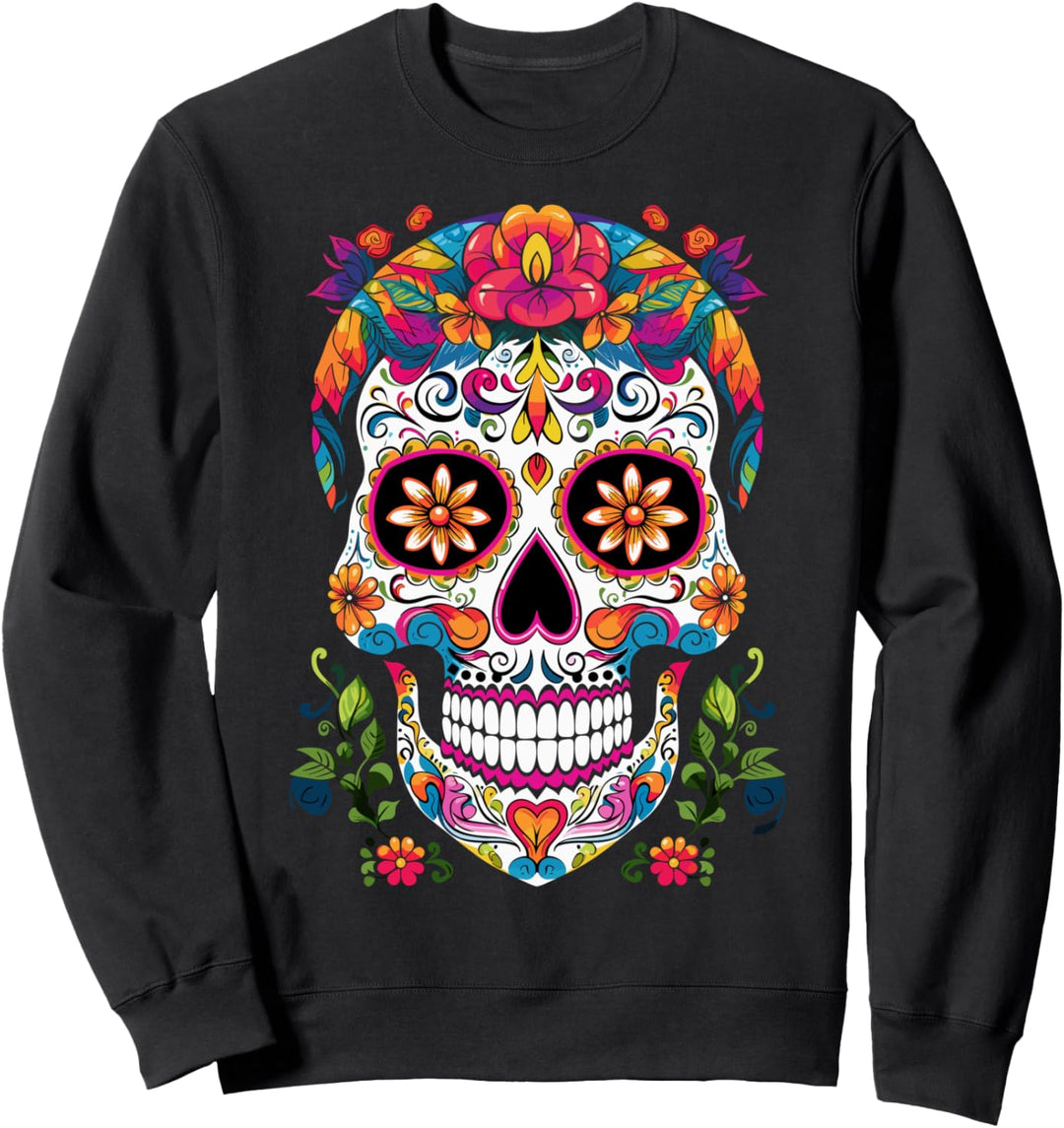 Sugar Skull Halloween Calavera Kostüm Dia De Los Muertos Sweatshirt