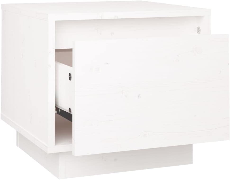 FIRBNUS Bedside Table Nachtkonsole Beistelltisch mit Stauraum Night Stand Nachttische 2er Set Weiss