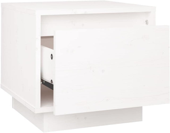 FIRBNUS Bedside Table Nachtkonsole Beistelltisch mit Stauraum Night Stand Nachttische 2er Set Weiss