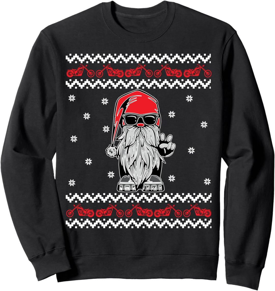 Biker Wichtel Weihnachten Motorrad Motorradfahrer Geschenk Sweatshirt