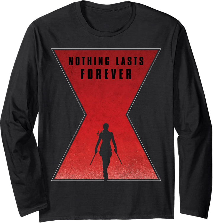 Marvel Black Widow Nothing Lasts Forever Silhouette Langarmshirt