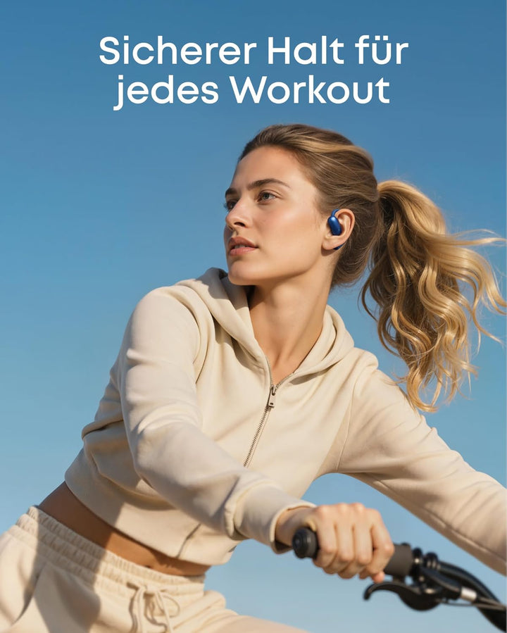 soundcore AeroFit 2 by Anker, Open-Ear Kopfhörer, KI-Übersetzung, anpassbare Ohrbügel, Fester Halt,