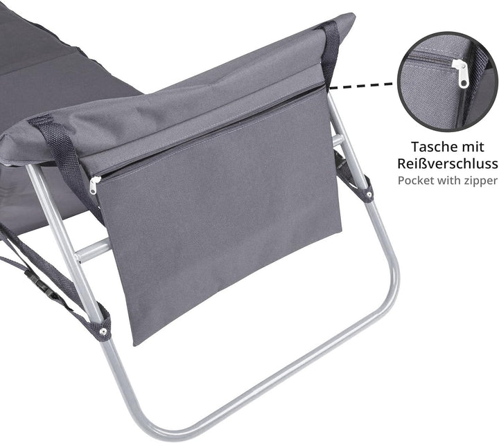 ONVAYA Premium Strandmatte 2cm gepolstert mit Rückenlehne | Strandliege faltbar | Strandmatratze | S