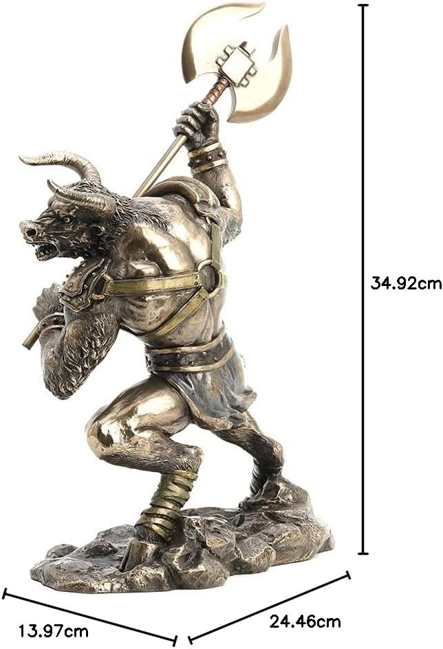 Veronese Design Minotaurus Die Kreatur aus dem Labyrinth, 34 cm hoch, Kaltgussbronze, Kunstharz, Min