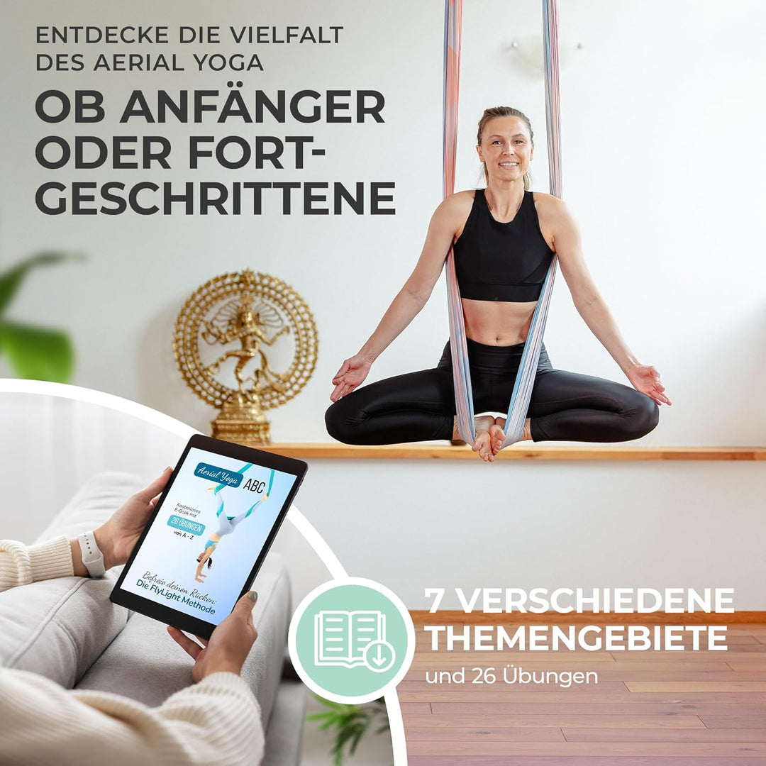 Yosana Hängematte | Komplettset inkl. Befestigung | TÜV geprüft | Nylon Tuch 5m x 2,6m Bunte Wolken