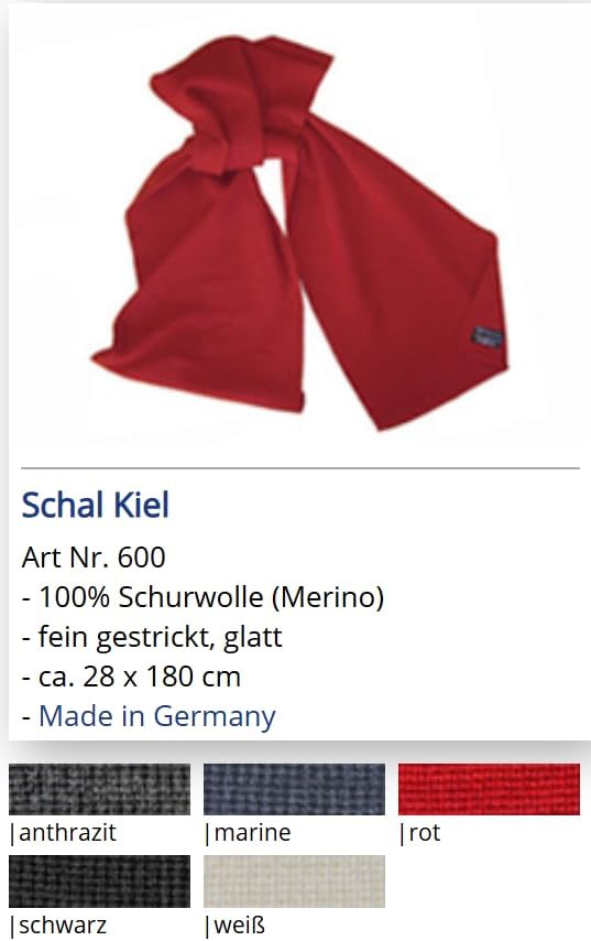 Leuchtfeuer Schal Kiel 100% Merinowolle, Made in Germany ca. 28 x 180 cm（marine） Schwarz, Schwarz